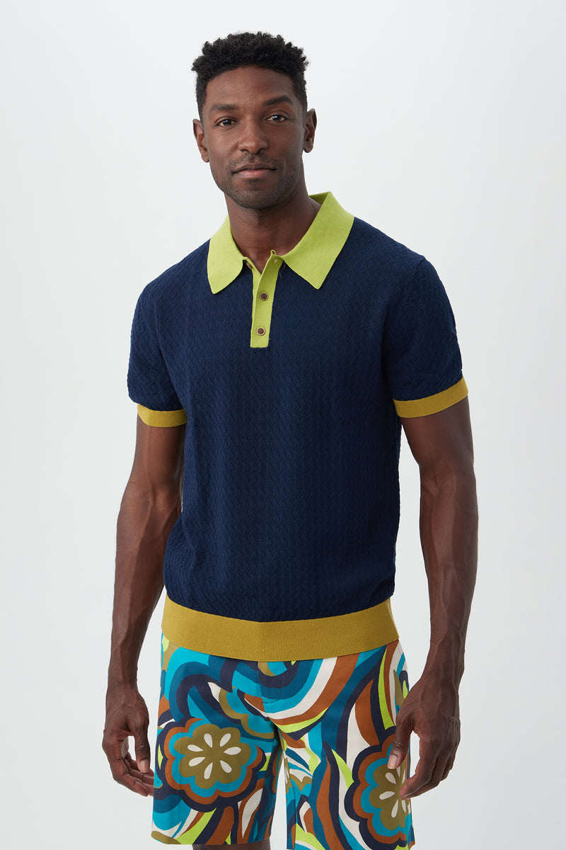 VINNY SHORT SLEEVE POLO in INK MULTI