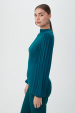 GLOSSY SWEATER in BETHESDA BLUE additional image 3
