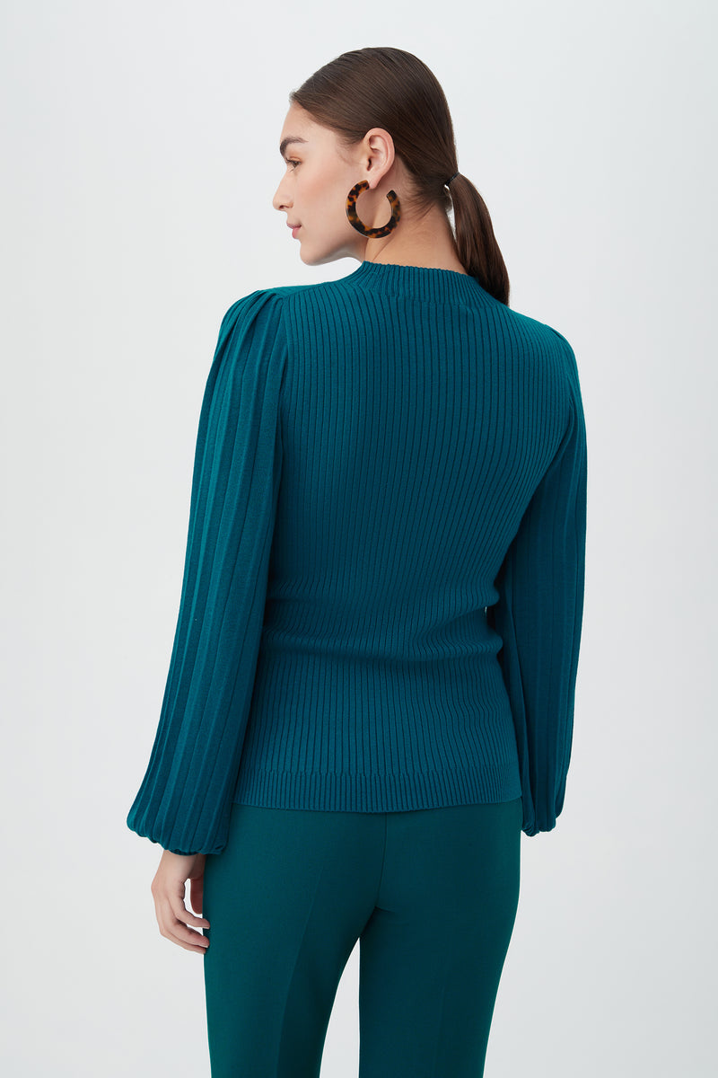 GLOSSY SWEATER in BETHESDA BLUE additional image 1