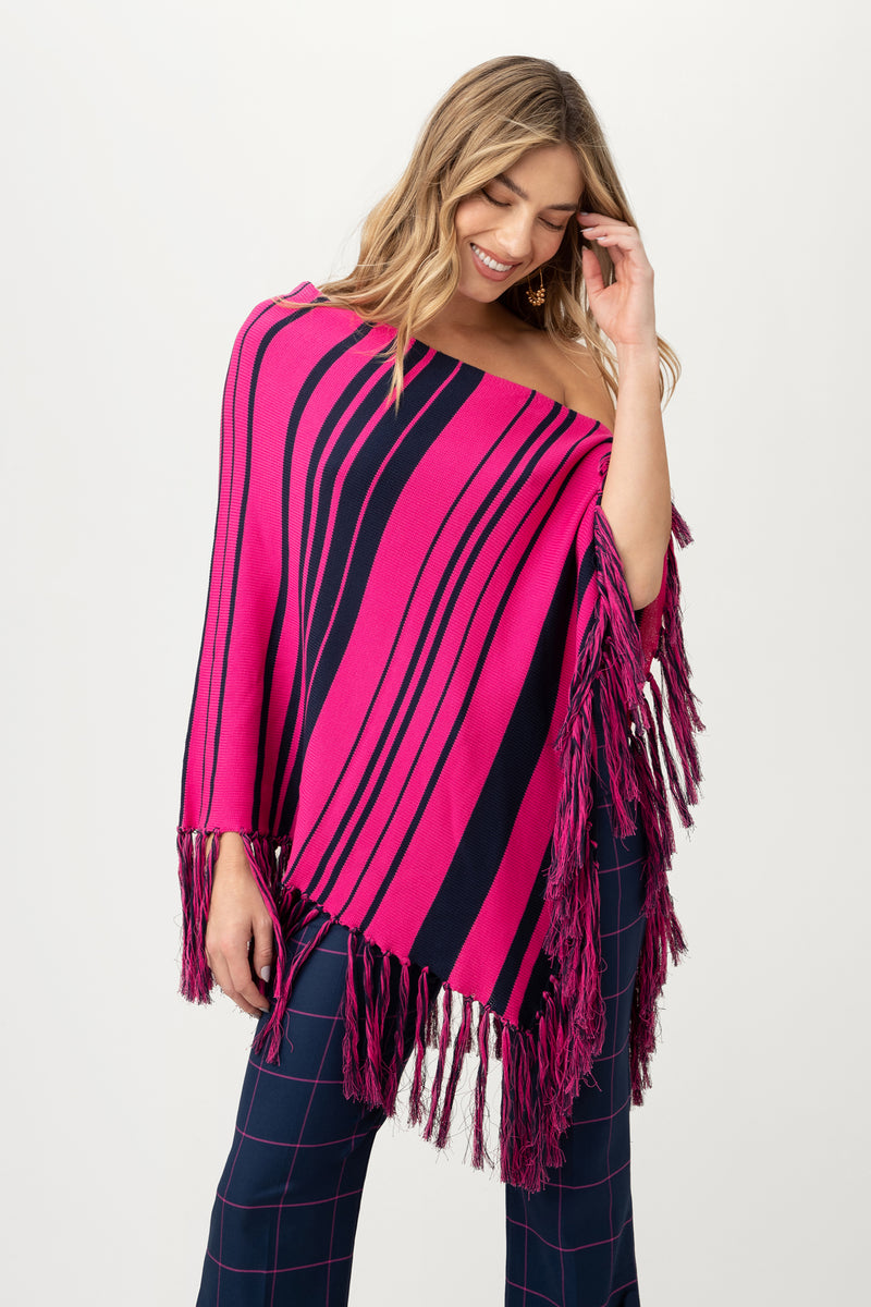 MIRADOR PONCHO in INK/TRINA PINK additional image 6