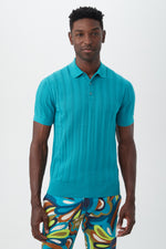 COLE SHORT SLEEVE POLO in TEAL