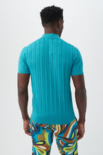 COLE SHORT SLEEVE POLO in TEAL additional image 1