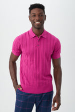 COLE SHORT SLEEVE POLO in TRINA PINK additional image 3