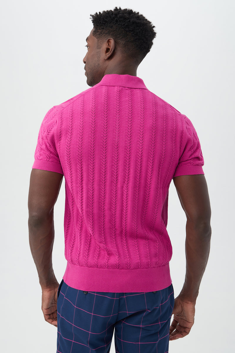 COLE SHORT SLEEVE POLO in TRINA PINK additional image 4