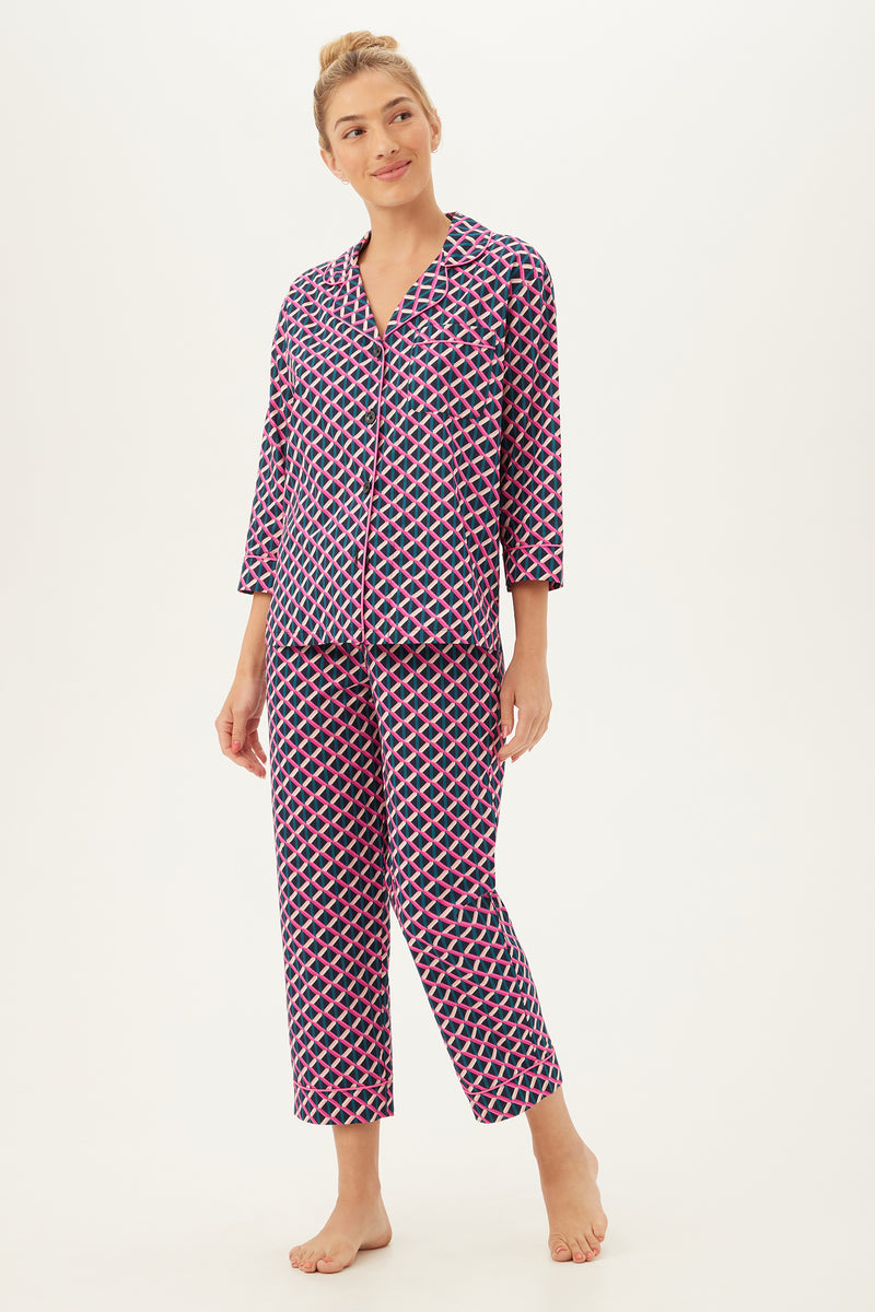 LATTICE GEO CROPPED PJ SET in MULTI