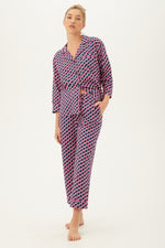 LATTICE GEO WOMEN'S 3/4-SLEEVE CROPPED PANT COTTON PJ SET in MULTI additional image 4
