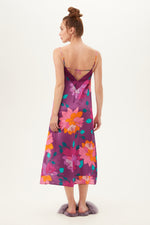 EVENING BLOOM WOMEN'S LONG SILK CHEMISE NIGHTGOWN in MULTI additional image 1