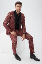 CLYDE SLIM TROUSER in RUQA RED MULTI additional image 3