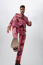 CLYDE SLIM TROUSER in RUQA RED MULTI additional image 6