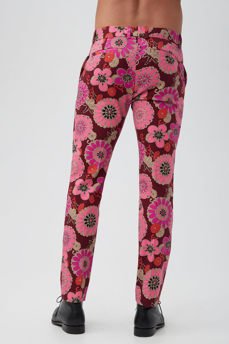 CLYDE SLIM TROUSER in RUQA RED MULTI additional image 1