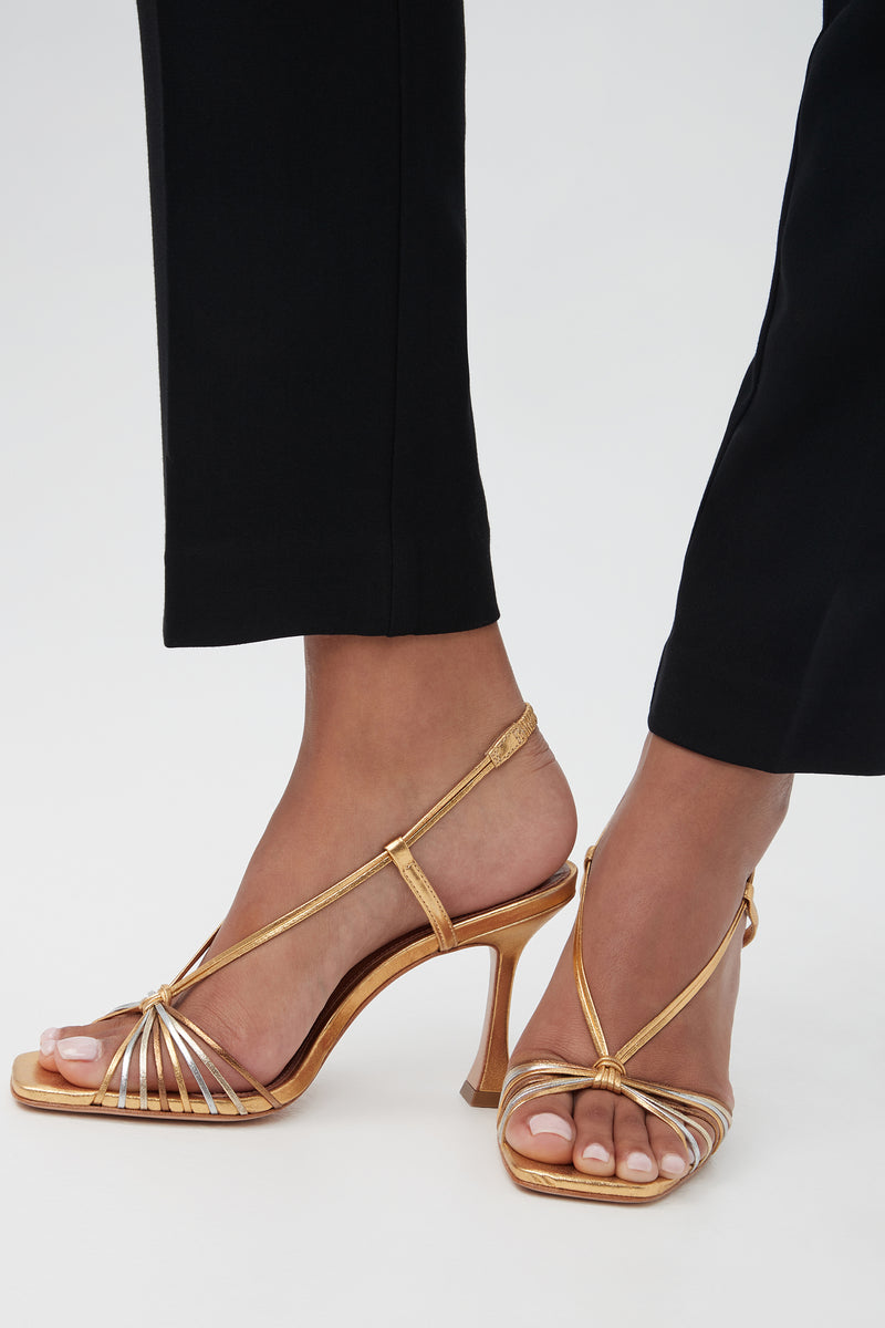 CRISTAL STRAPPY HEELED SANDAL in METALLIC additional image 5