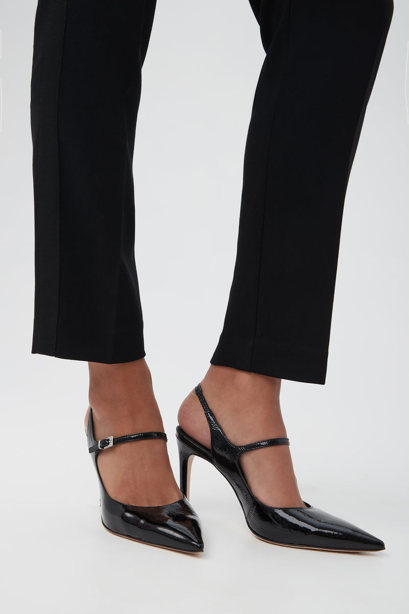 VERNIZ BLACK PATENT LEATHER SLINGBACK PUMP in BLACK additional image 4