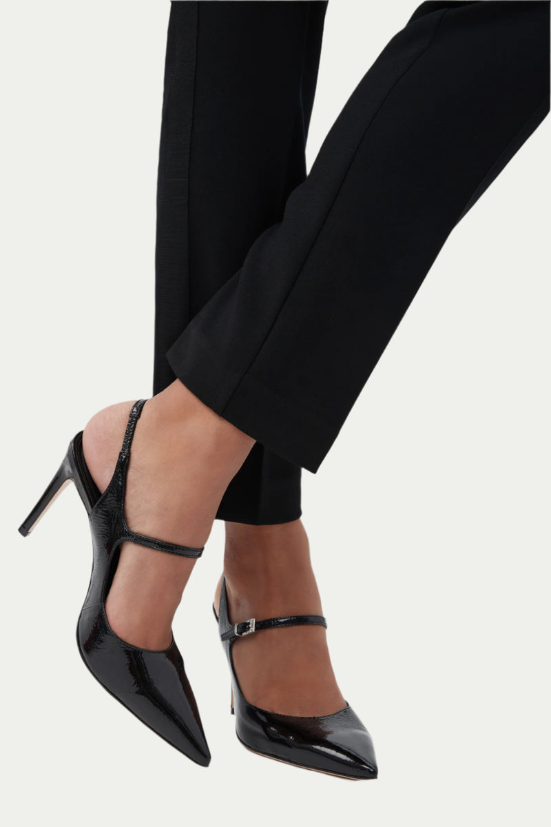 VERNIZ PATENT SLINGBACK PUMP in BLACK additional image 6