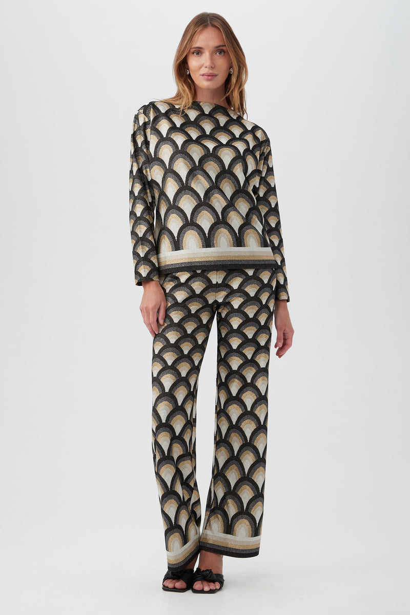 MINATO METALLIC KNIT LONG-SLEEVE TOP in MULTI additional image 2