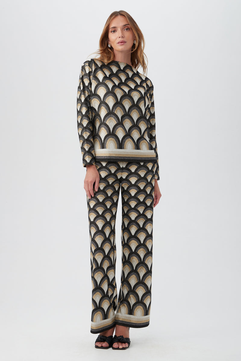 ASIA METALLIC KNIT WIDE-LEG PANT in MULTI additional image 4