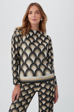 MINATO METALLIC KNIT LONG-SLEEVE TOP in MULTI