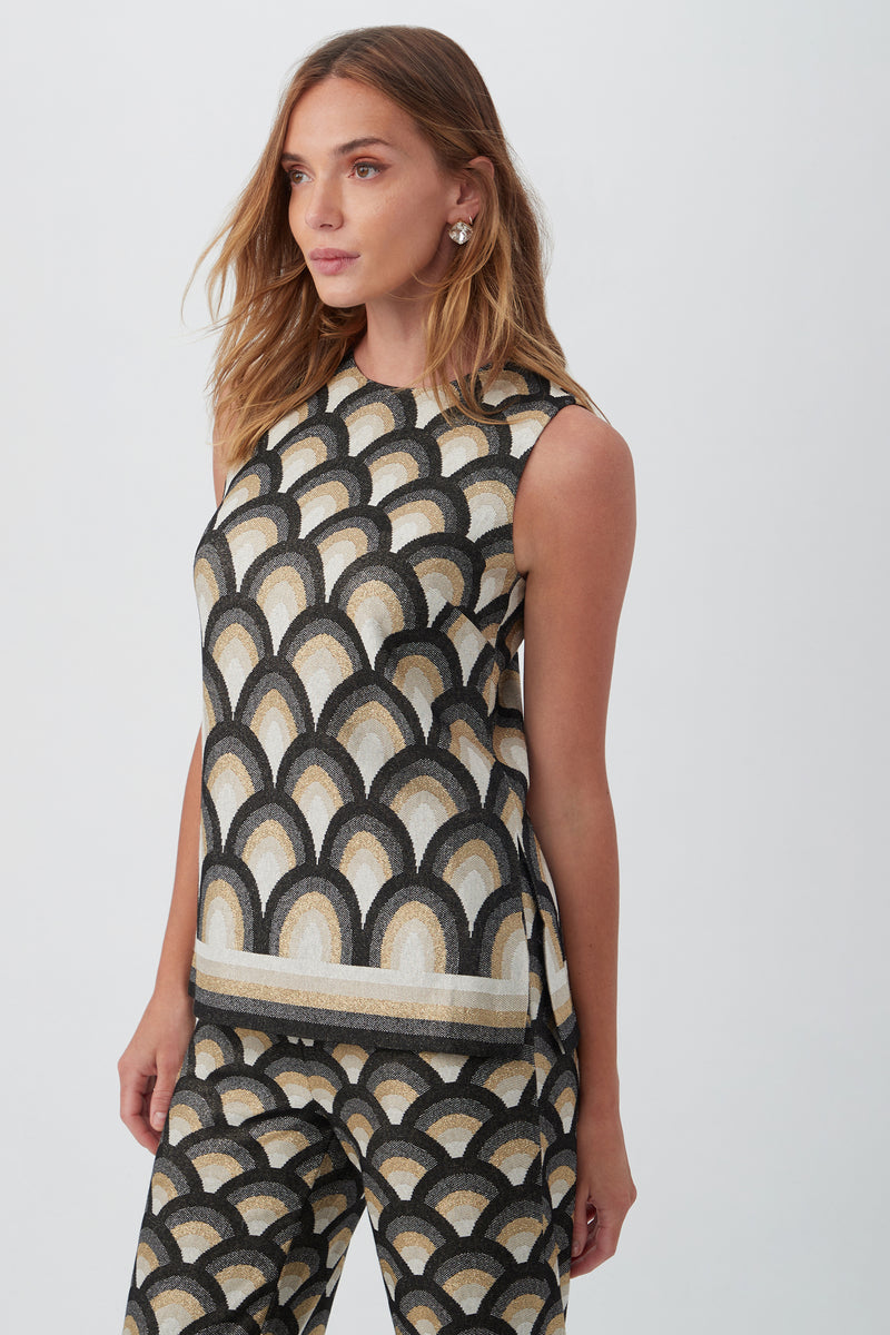 HARUTU METALLIC KNIT SLEEVELESS TOP in MULTI additional image 2