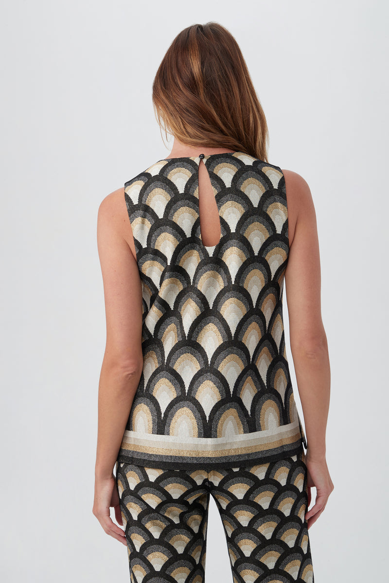 HARUTU METALLIC KNIT SLEEVELESS TOP in MULTI additional image 1