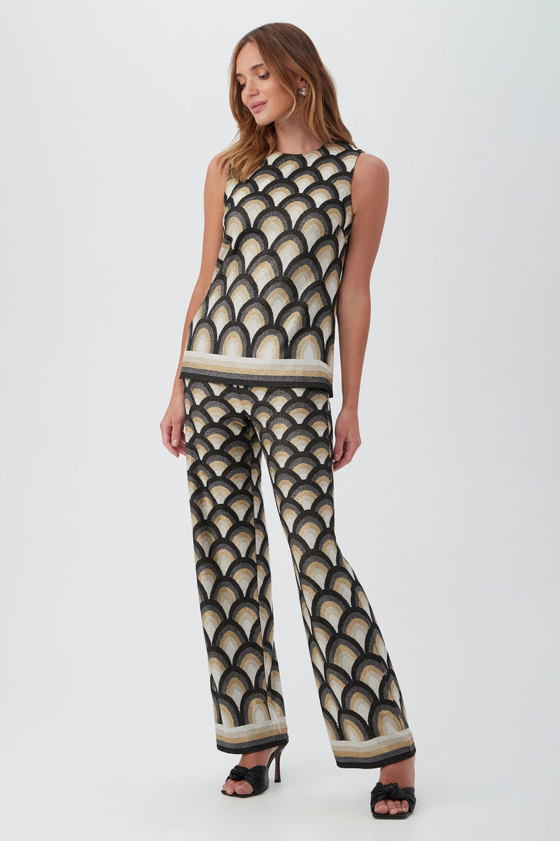 HARUTU METALLIC KNIT SLEEVELESS TOP in MULTI additional image 4