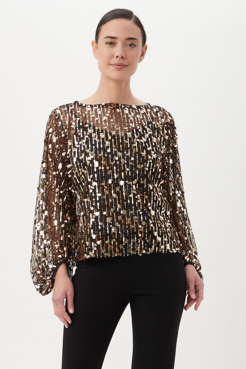 URSA TOP in BLACK/GOLD