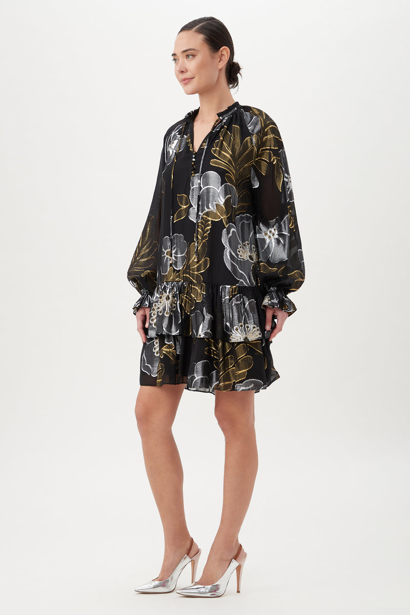 HINODE DRESS in BLACK/METALLIC additional image 2