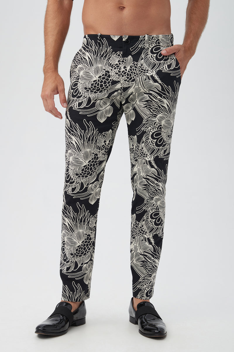 ALEX SLIM TROUSER in BLACK/WHITE additional image 1