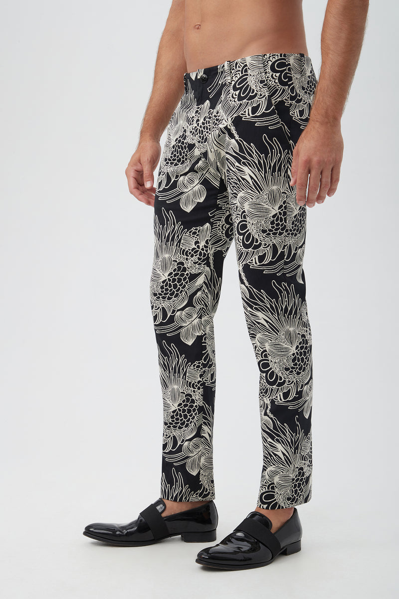 ALEX SLIM TROUSER in BLACK/WHITE additional image 2