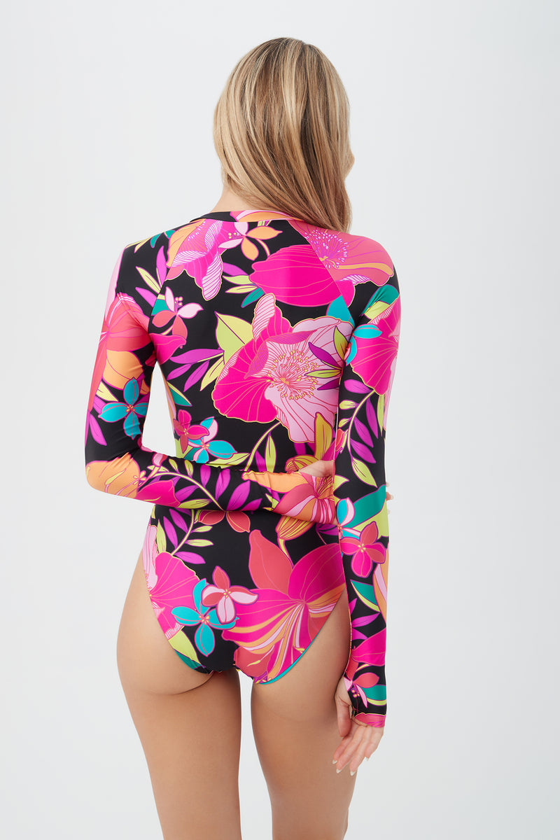 SOLAR FLORAL ZIP UP PADDLE SUI Trina Turk