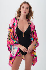 SOLAR FLORAL KIMONO SWIM COVER-UP in MULTI