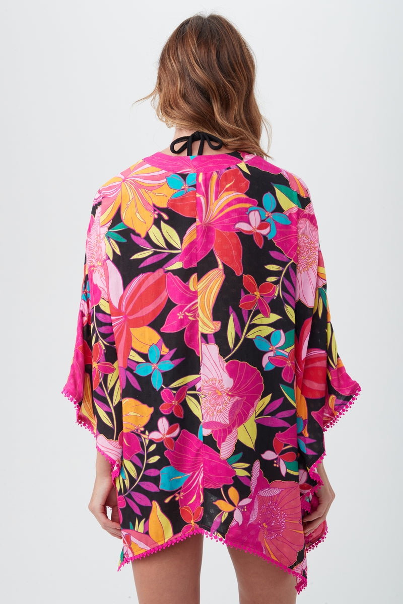 SOLAR FLORAL KIMONO SWIM COVER-UP in MULTI additional image 1