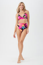 SOLAR FLORAL REVERSIBLE HALTER SWIM TOP in MULTI additional image 3