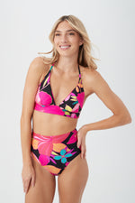 SOLAR FLORAL REVERSIBLE HALTER SWIM TOP in MULTI additional image 4