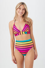 SOLAR FLORAL REVERSIBLE HALTER SWIM TOP in MULTI additional image 1