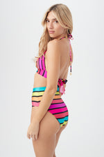 SOLAR FLORAL REVERSIBLE HALTER SWIM TOP in MULTI additional image 6