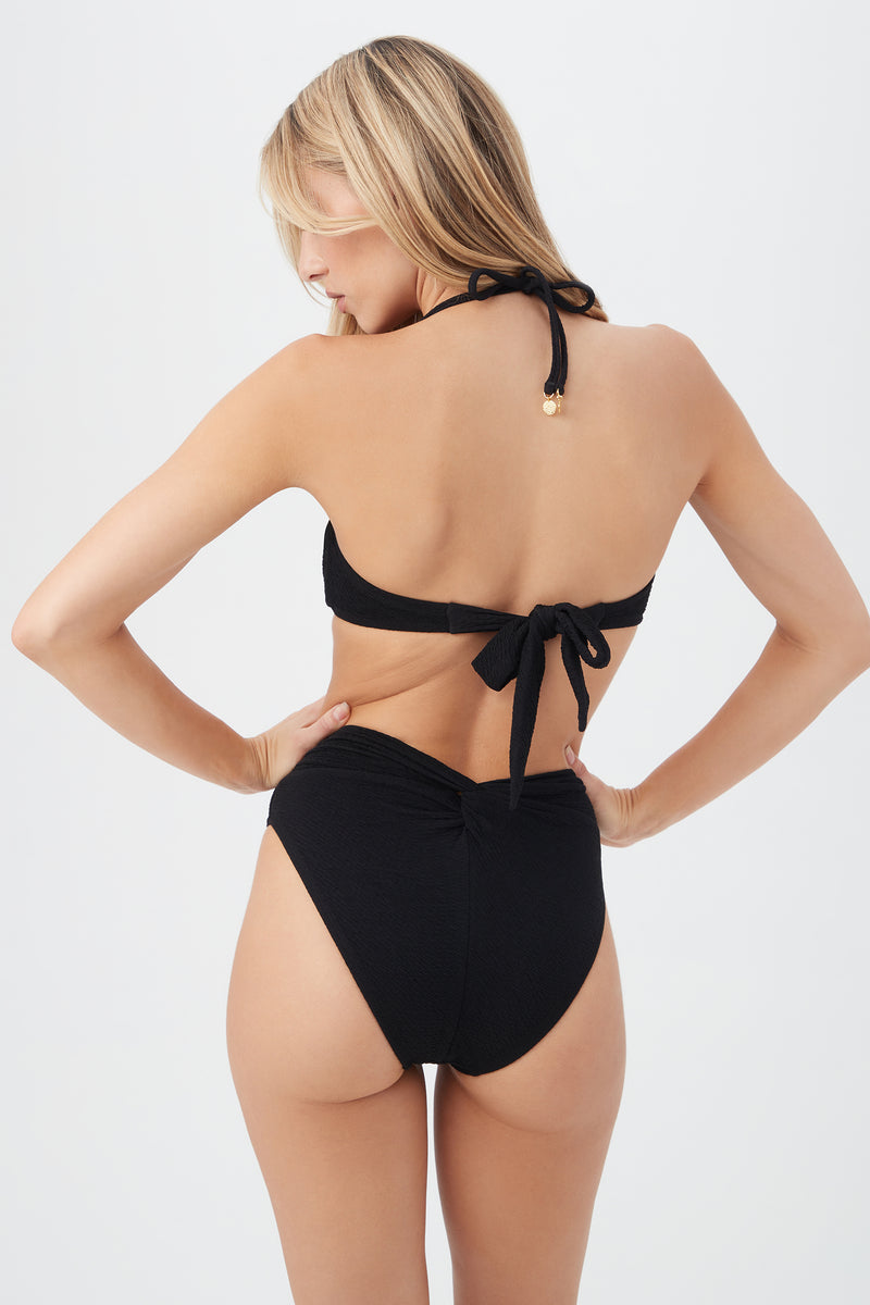 Black bandeau bathing suit top hotsell