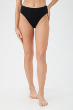 BLACK SANDS HIGH WAIST SWIM BOTTOM in BLACK