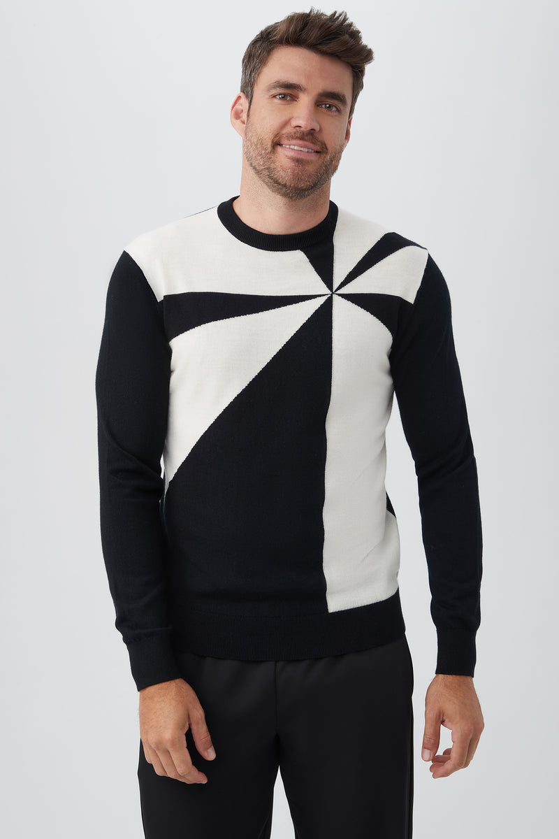 RAYS SWEATER in BLACK/WINTER WHITE