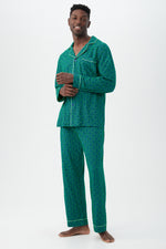 BLUE TILE MEN'S LONG SLEEVE LONG PANT JERSEY PJ SET in BLUE additional image 2