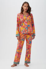 MADAGASCAR WOMEN'S LONG SLEEVE LONG PANT JERSEY PJ SET in MULTI