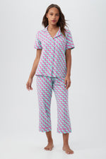 DOG WALK CROPPED PJ SET in PURPLE