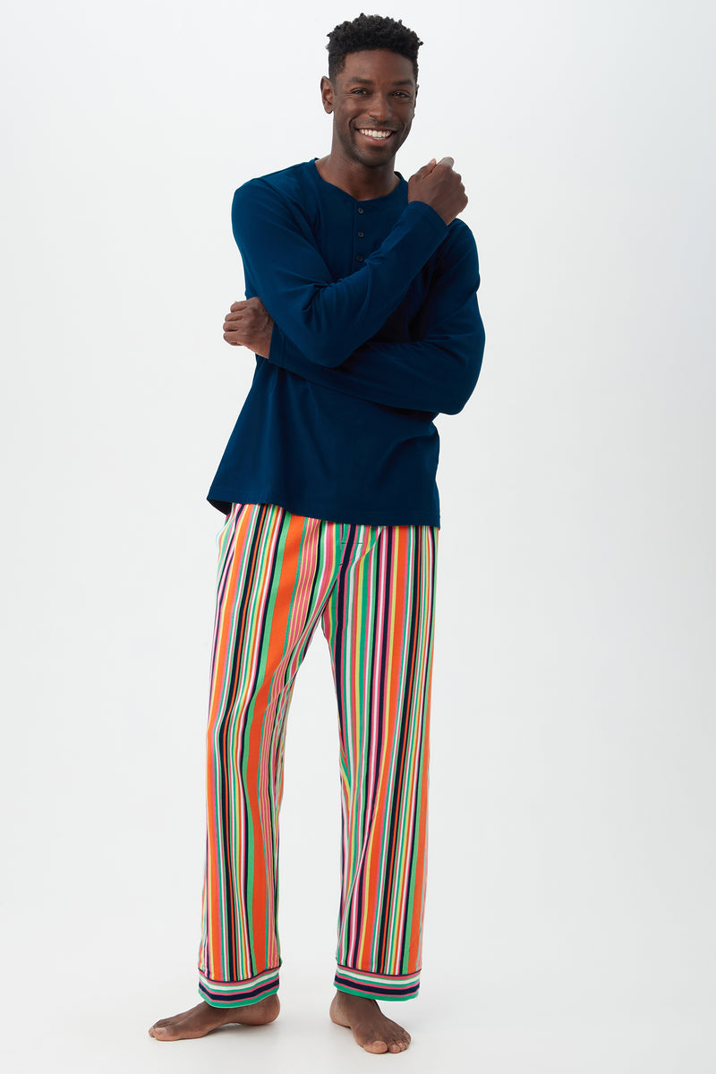 STRIPE MENS HENLEY PJ SET in MULTI