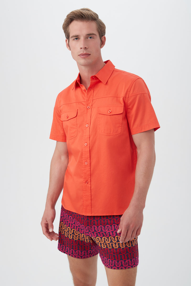 SHELTON SS SHIRT in FERRY RED