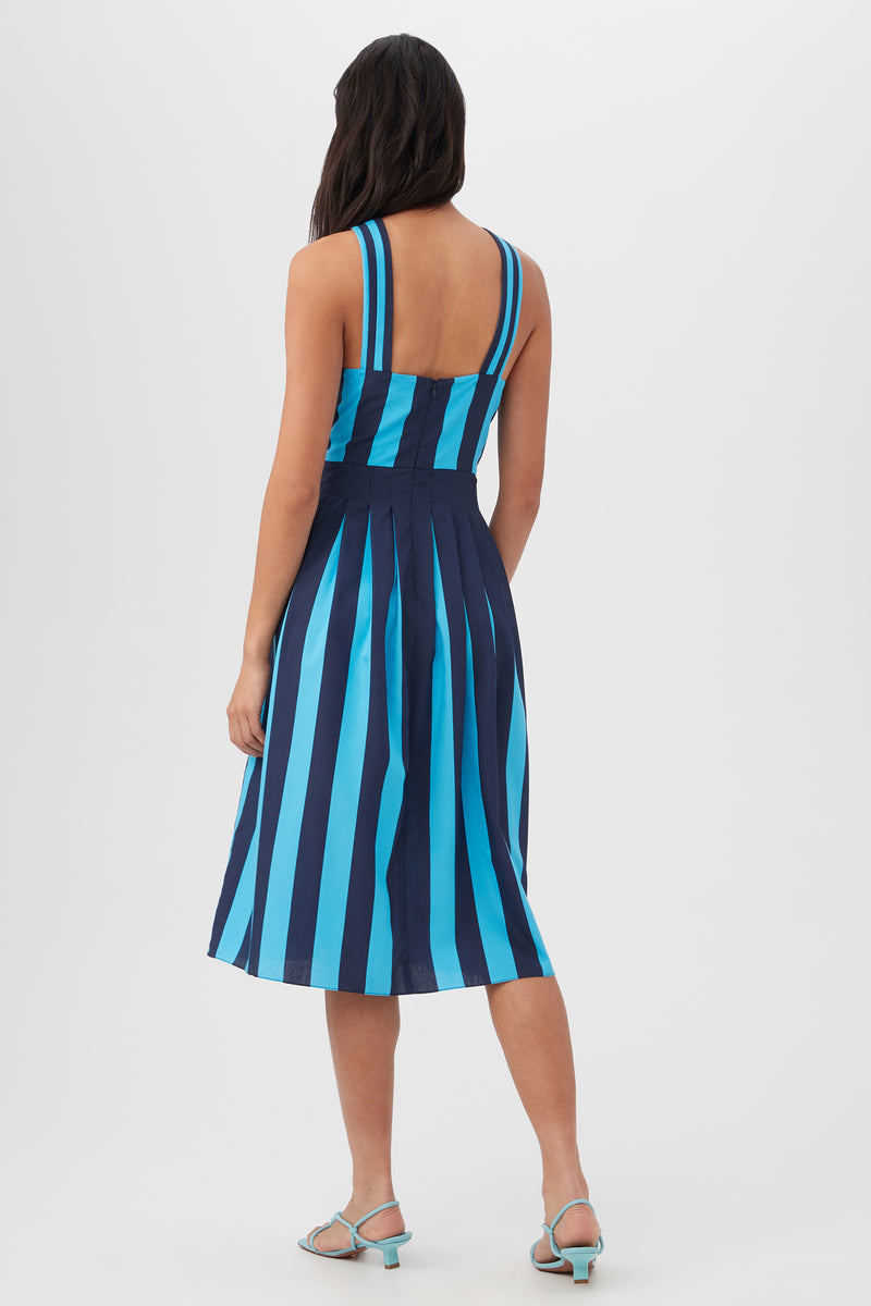 LUSEE DRESS in BELOW DECK BLUE/INDIGO additional image 1