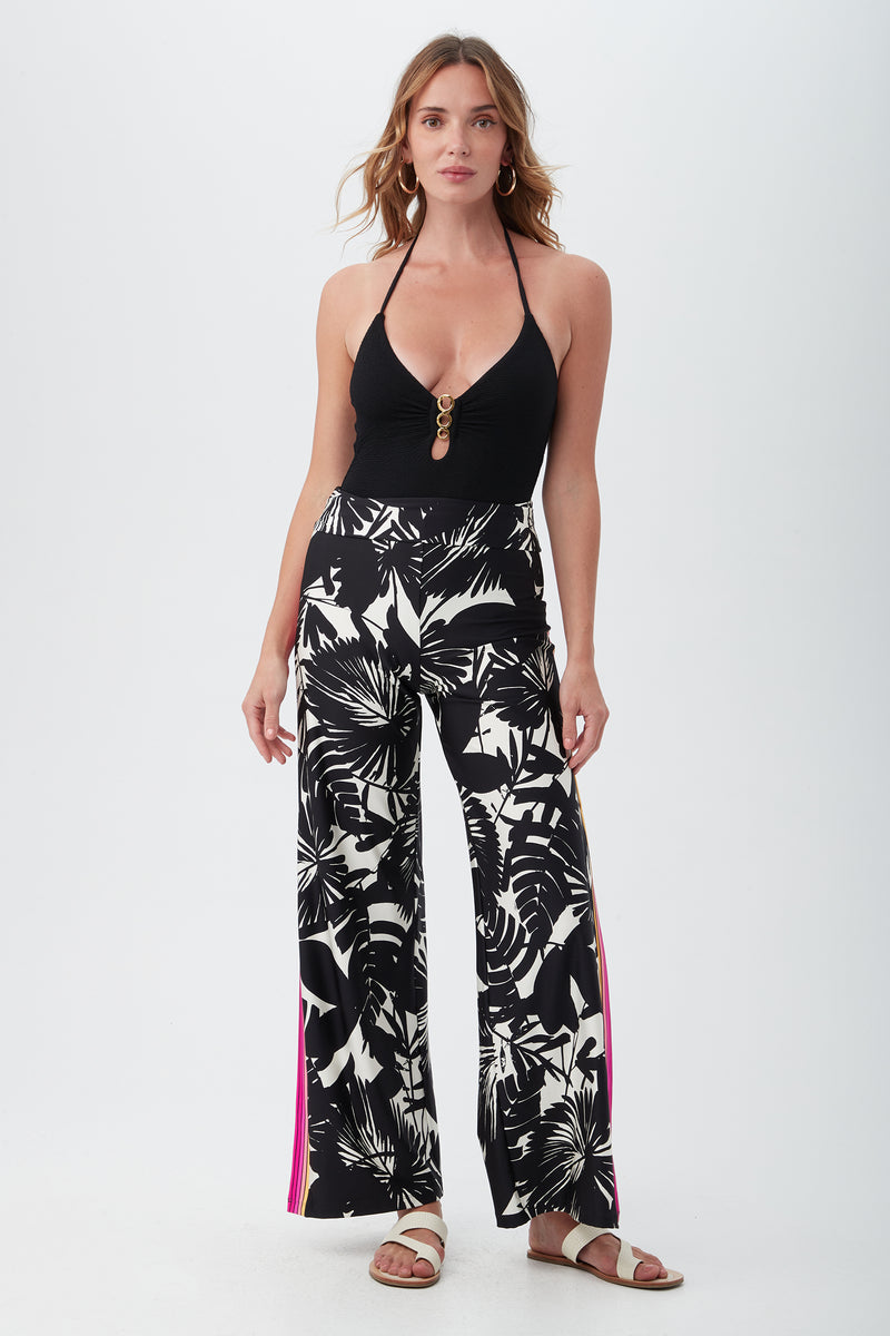 LENNOX SLIT SWIM PANT in BLACK/VANILLA additional image 2