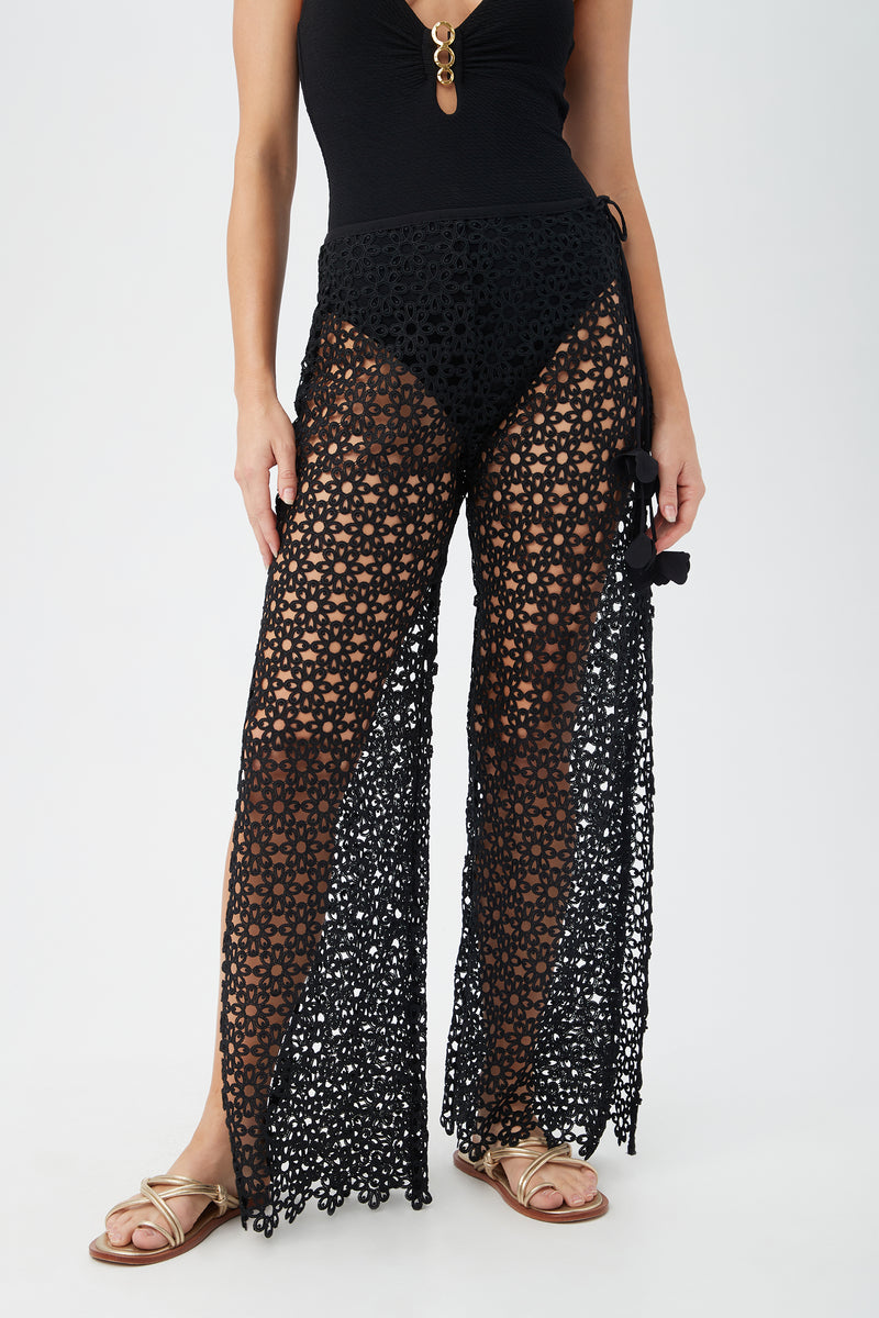 CHATEAU LACE-UP PANT in BLACK