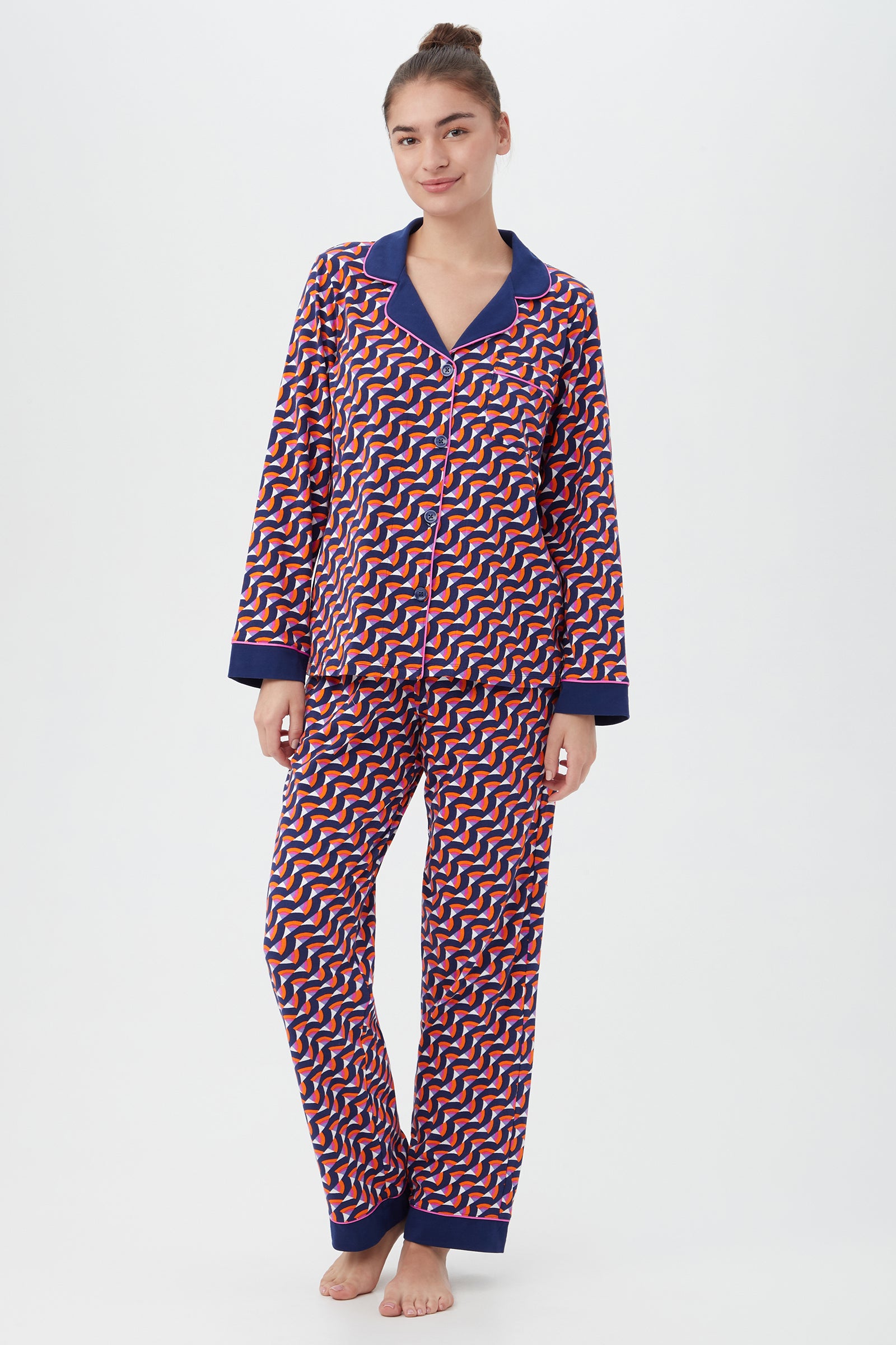 Geo Rainbow Women's Long Sleeve Long Pant Jersey PJ Set