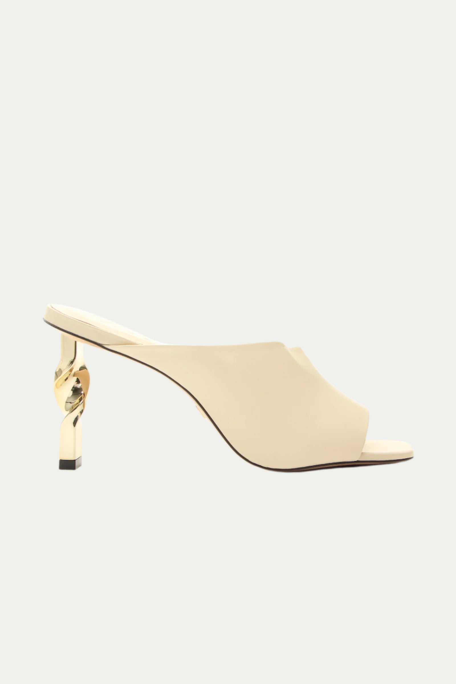 Bariloche Leather Sculpted Heel Mule - White
