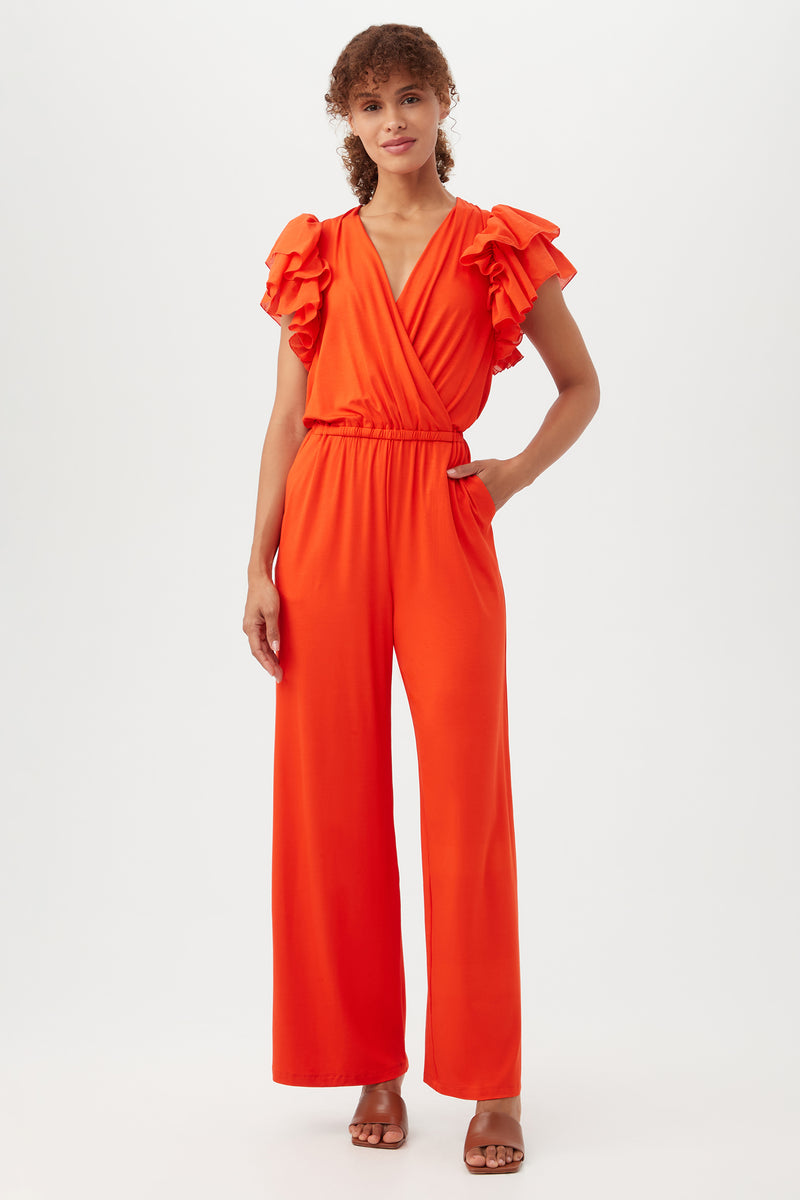 WESTON JUMPSUIT in REEF RED