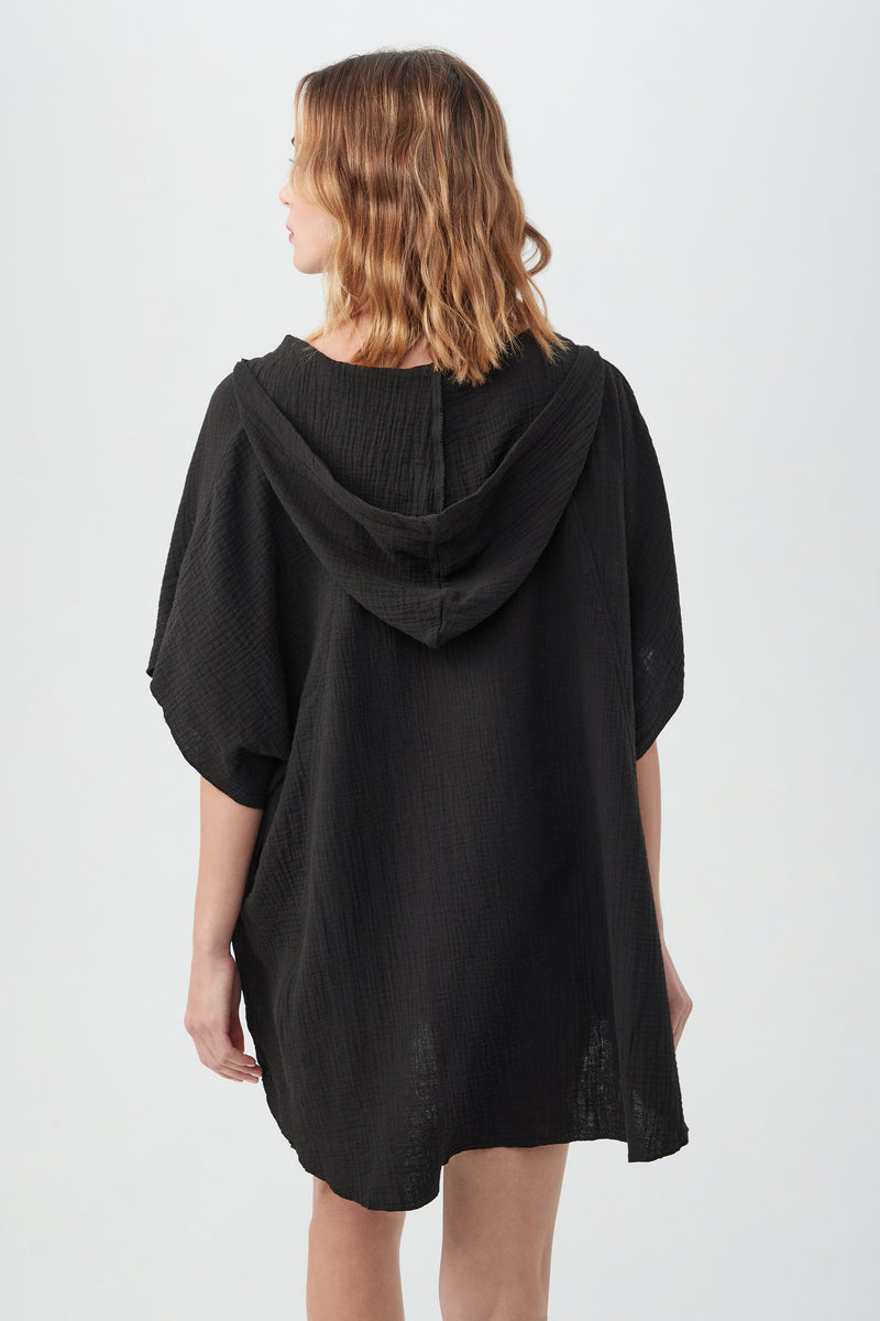 SERENE BUBBLE GAUZE PONCHO