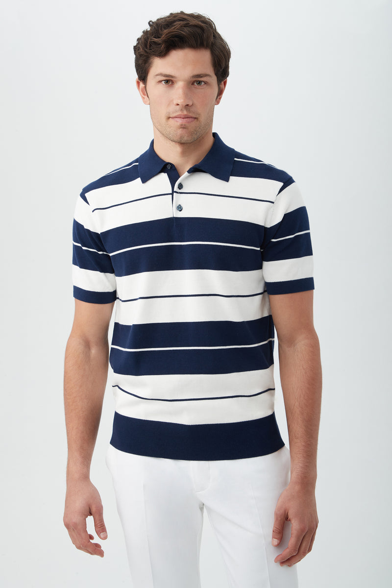 CISCO SHORT SLEEVE POLO in INDIGO